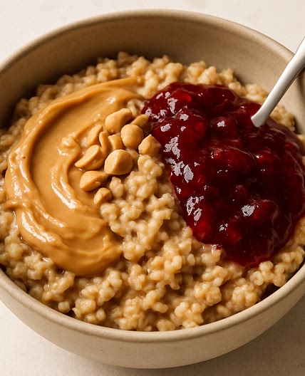 Peanut Butter & Jelly Scrambled Oats