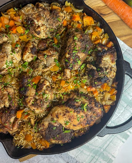Easy One Pan Jerk Chicken and Rice