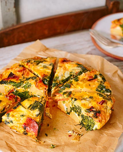 Chorizo and spinach frittata