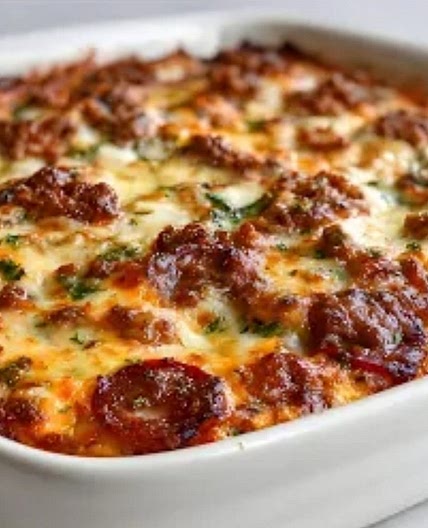 Cottage cheese meat bake