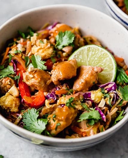 Healthy Chicken Pad Thai (Noodle-free!)