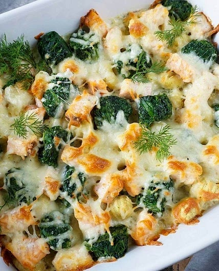 Gnocchi-Lachs-Auflauf