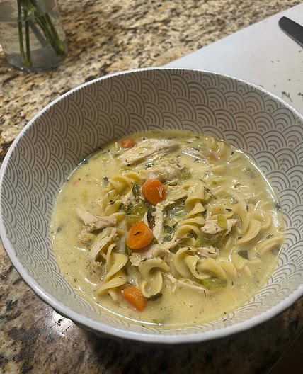 Ginny’s Creamy Cheesy Chicken Noodle Soup