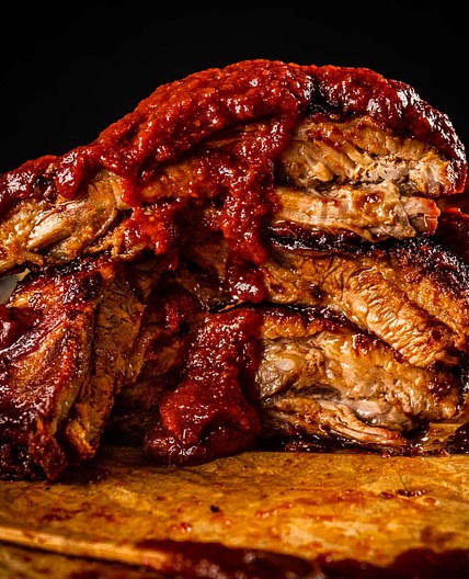 Grilled St. Louis Ribs with Coffee Molasses BBQ Sauce