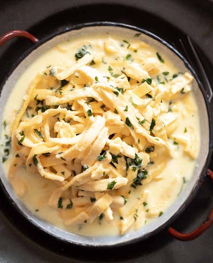 Easy Keto Fettuccine Alfredo with Homemade Noodles