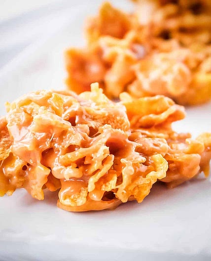 No Bake Peanut Butter Cornflake Cookies