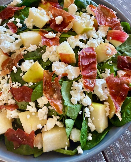 Apple Prosciutto Spinach Salads