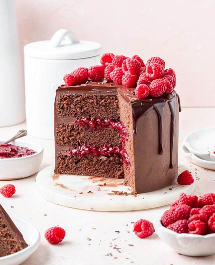 Chocolate Raspberry Layer Cake
