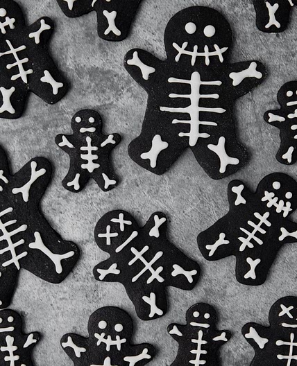 Black Cocoa Skeleton Cookies