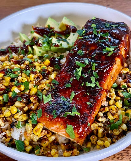 Blackstone BBQ Whiskey Salmon Bowls