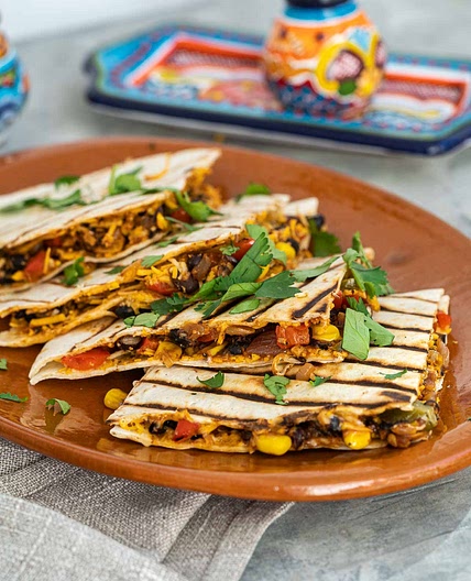 Vegan Quesadillas with Black Beans