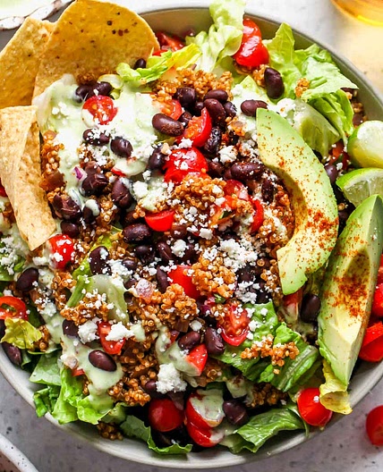 30 Minute Loaded Quinoa Taco Salad