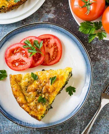 Ham, Swiss, Spinach, and Mushroom Egg Frittata