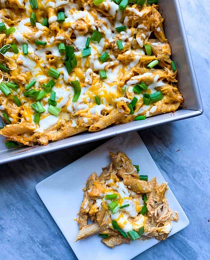 Buffalo Chicken Pasta Bake