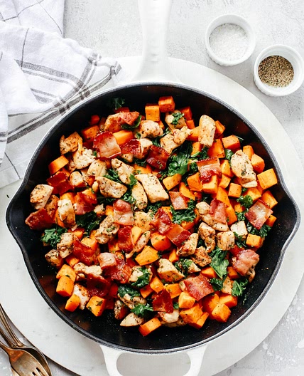 Sweet Potato Chicken Kale Skillet