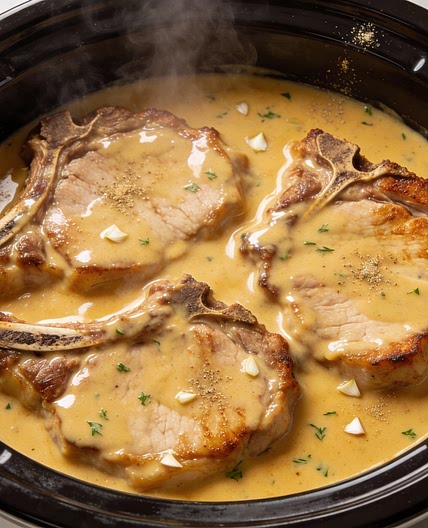 EM's Crockpot Smothered Pork Chops
