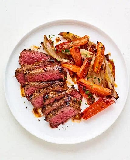 Steak and Roasted Carrots with Red Curry Butter