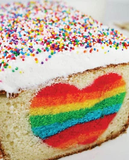 Rainbow Heart Surprise-Inside Cake