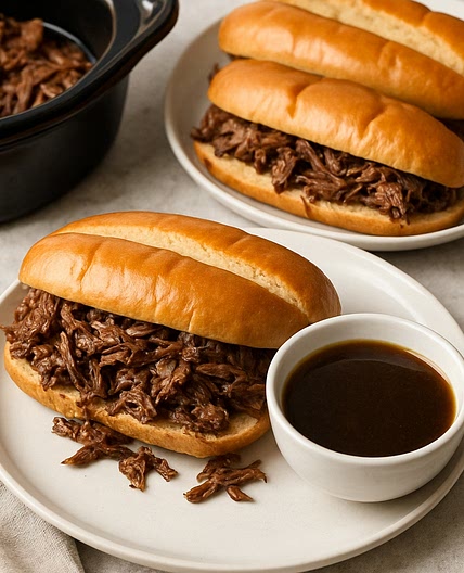 Slow Cooker French Dip Sandwiches