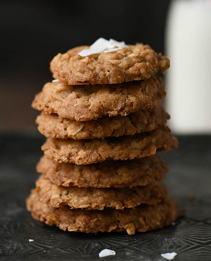 Coconut Oatmeal Cookies (Eggless)
