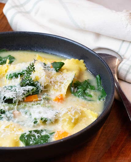 Ravioli & Chard Soup
