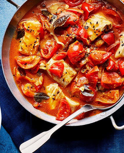Tomato and coconut fish curry