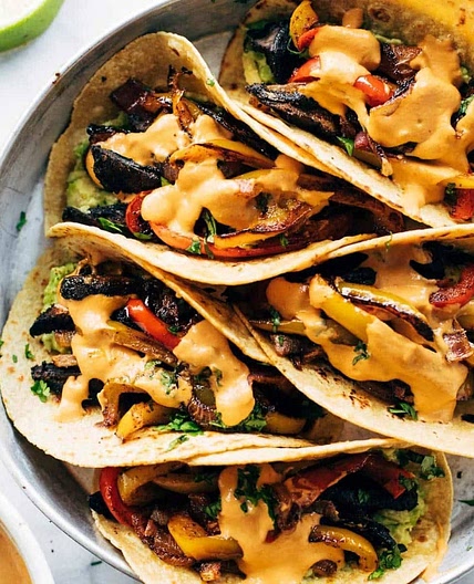 Vegan Sheet Pan Fajitas with Chipotle Queso