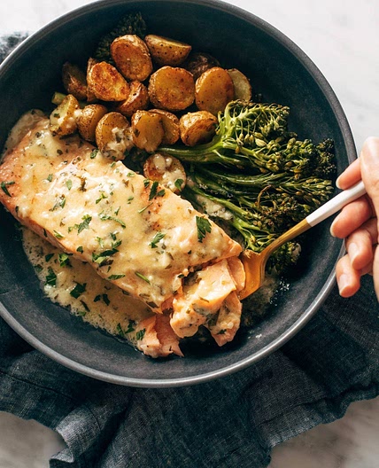 Baked Salmon with Amazing Lemon Sauce
