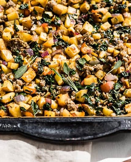 Sweet Potato Sausage Apple Hash