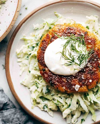 Salmon Burgers with Slaw