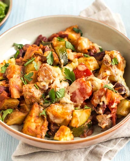 Mexican Bean and Potato Bake