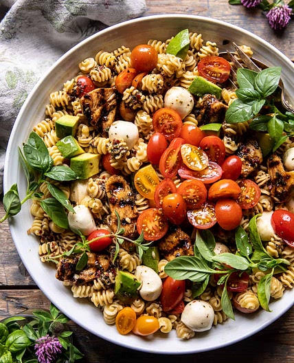 Caprese Chicken Pasta Salad