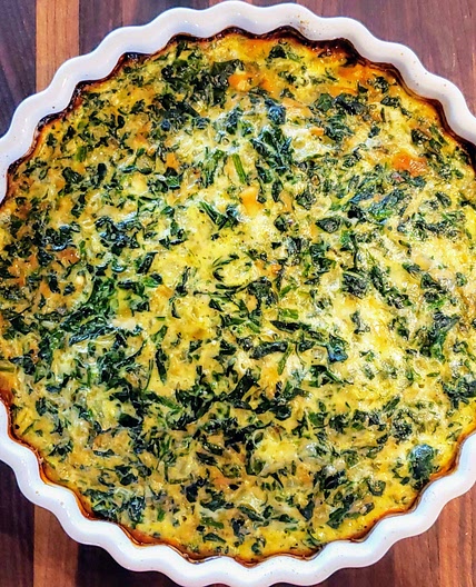Crustless spinach quiche