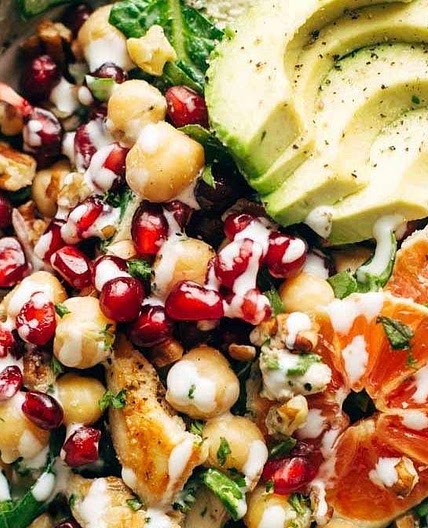 Winter Spa Salad with Lemon Chicken