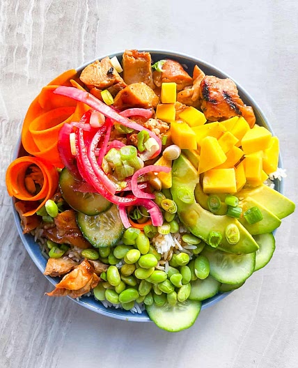 Best Teriyaki Chicken Poke Bowls