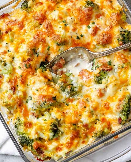 Cauliflower Broccoli Casserole with Bacon