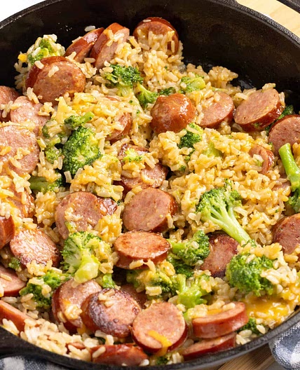 Smoked Sausage and Rice (One Skillet Meal)
