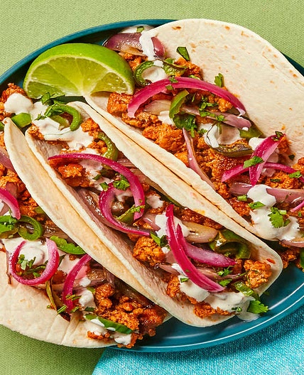 Citrus Pork Tacos with Pickled Onion & Southwest Crema