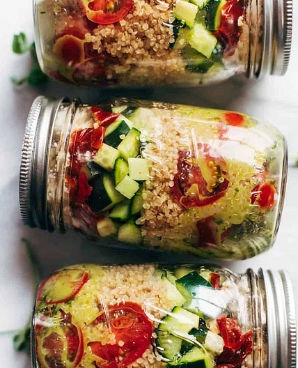Summer Quinoa Salad Jars with Lemon Dill Dressing