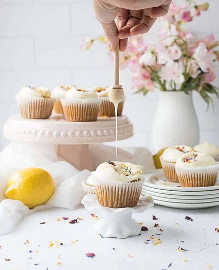 Honey Lemon Cupcakes with Cream Cheese Frosting