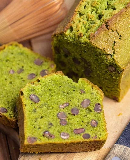Matcha Pound Cake with Adzuki Beans