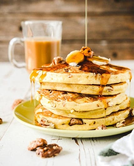 Multigrain Banana Pecan Pancakes