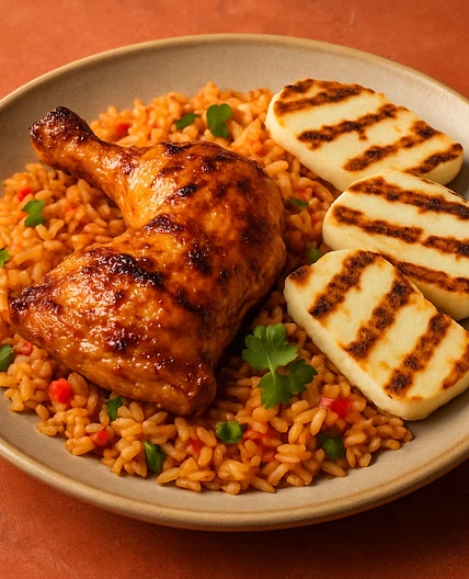 Nando’s Chicken and Rice with Halloumi