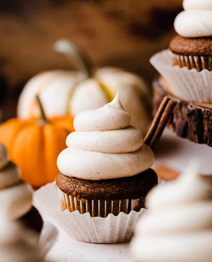 Pumpkin Cupcakes with Brown Butter Cream Cheese Frosting