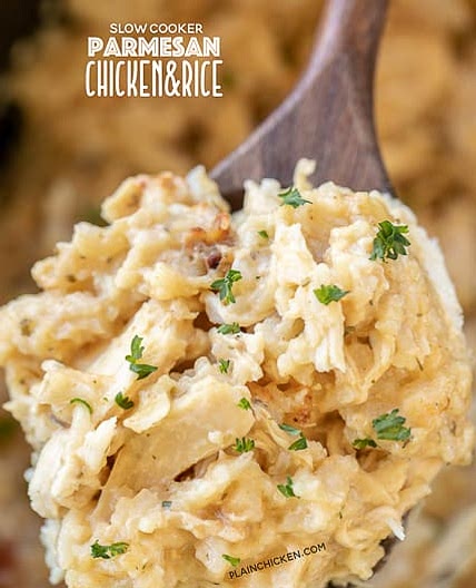 Slow Cooker Parmesan Chicken & Rice