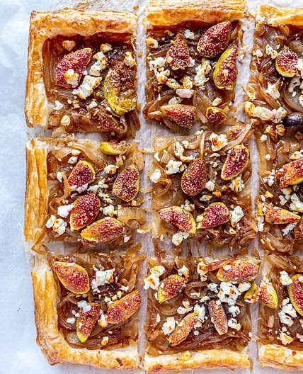 Caramelised Onion Tart with Figs and Feta