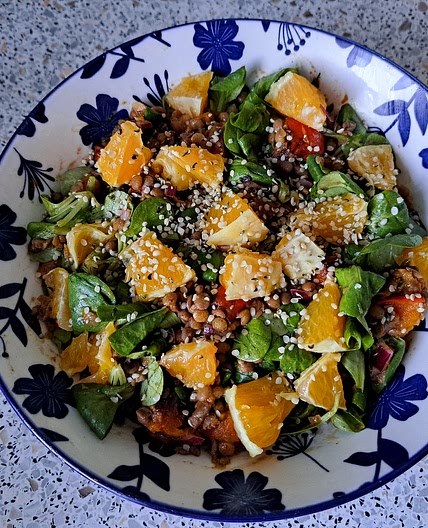Winterlicher Linsensalat
