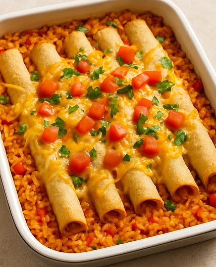 Taquitos and Rice Bake