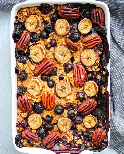 Blueberry Banana Baked Oatmeal