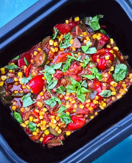 Easy Slow Cooker Ratatouille with Corn (optional)